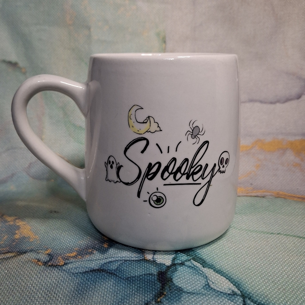 Spooky White Mug with Halloween Design